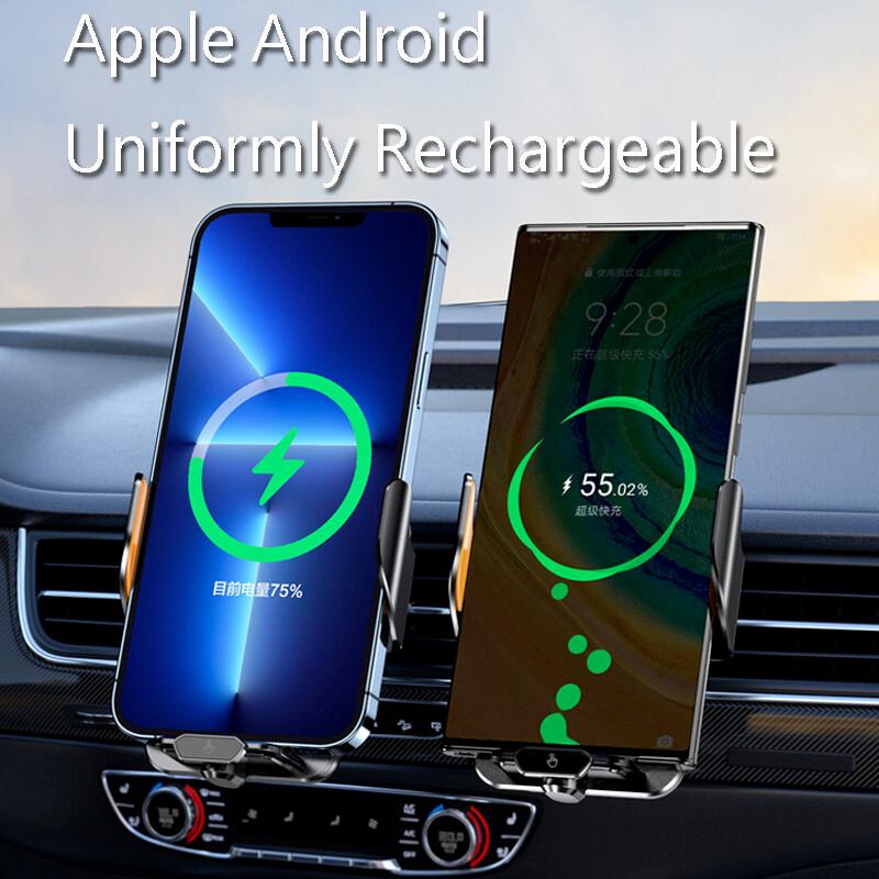 Fast Wireless Car Charger with Auto Clamping Phone Holder - Compatible with iPhone 15 14 13 12 11 Pro Max, Samsung Galaxy S23 S22 S21, and More - Efficient Smartphone Charging for Your Car