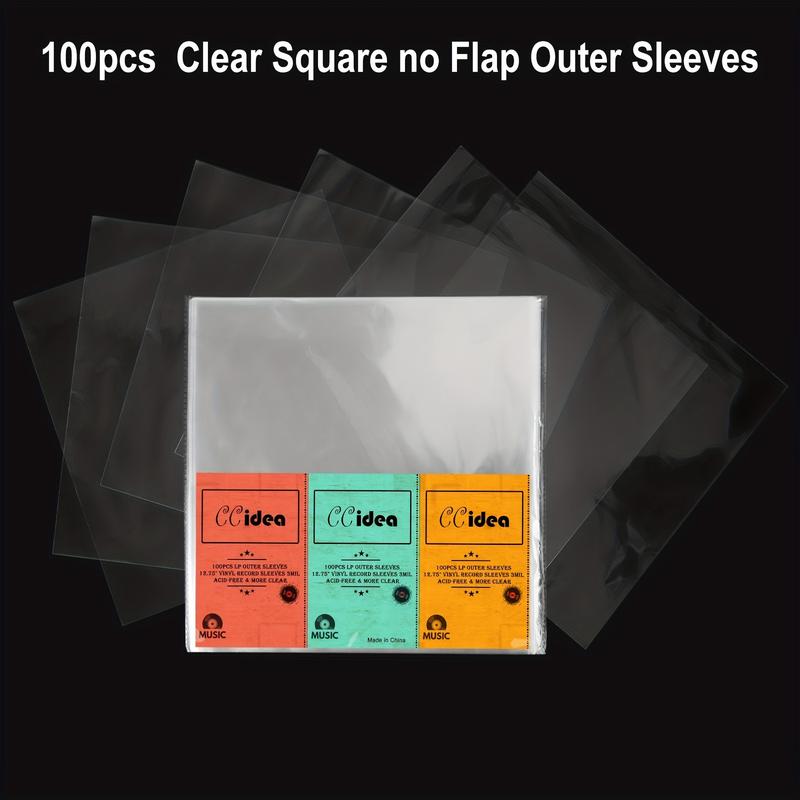 50pcs 100pcs Clear Plastic Protective LP Outer Sleeves 3 Mil. Vinyl Record Sleeves Album Covers 12.75