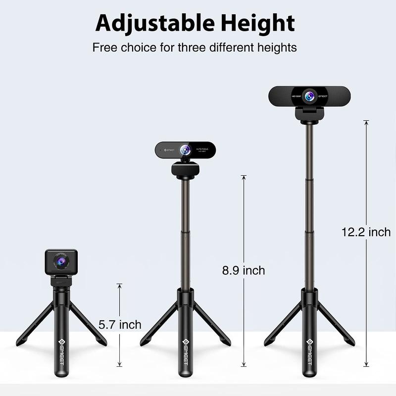 EMEET Portable Desktop Tabletop Webcam Tripod Professional Mirrorless Cameras Mini Tripod for Most Web Camera Phones GoPros Accessories Adjustable