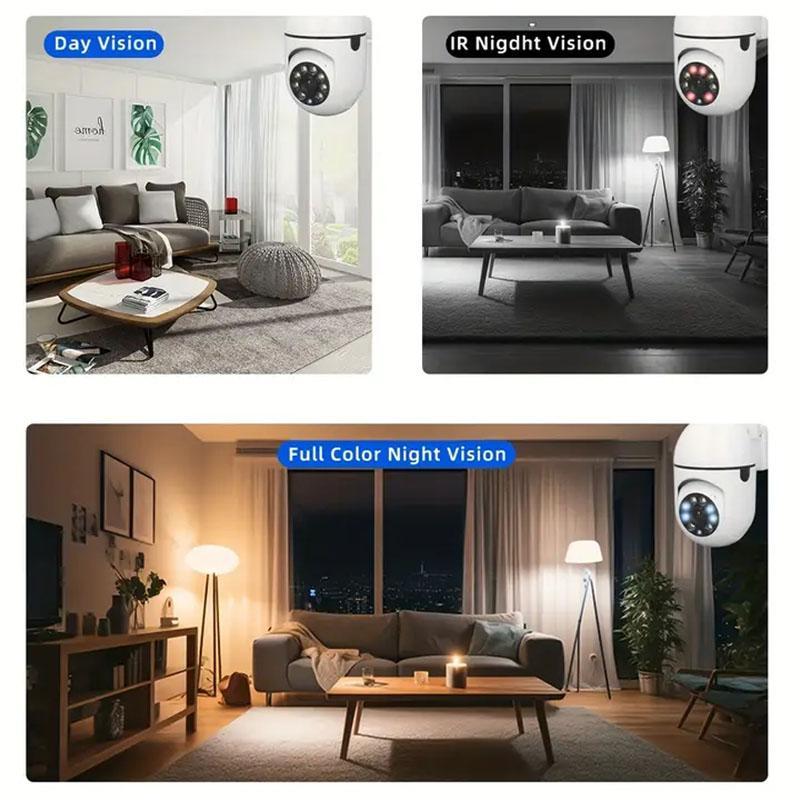 Wireless Security Camera, 360° Rotatable 2.4GHz & 5GHz Dual Band WiFi Camera, Infrared Night-Vision Camera for Home Security Monitoring