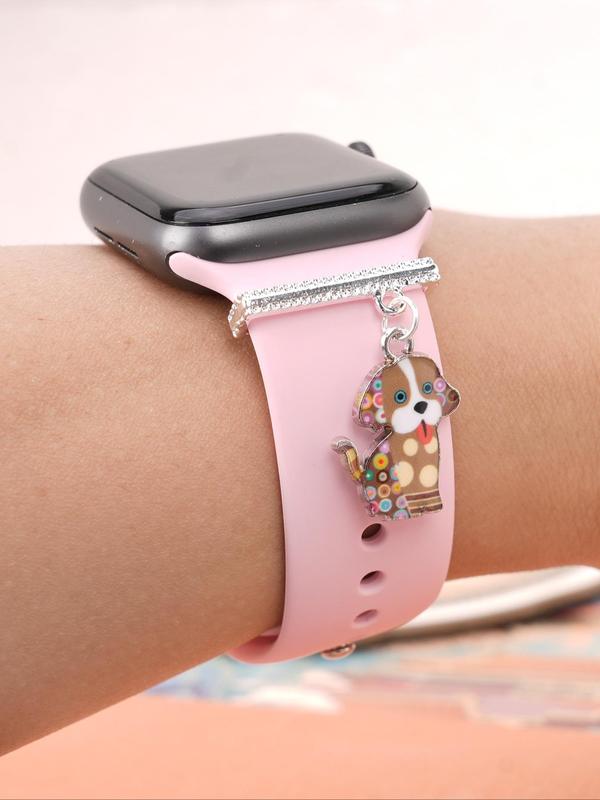 Cute Dog Design Watch Band, Rhinestone Decor Watch Band Charm for Apple Watch & Galaxy Watch Series Bands, Fashion Accessories for Women & Girls（no Strap）