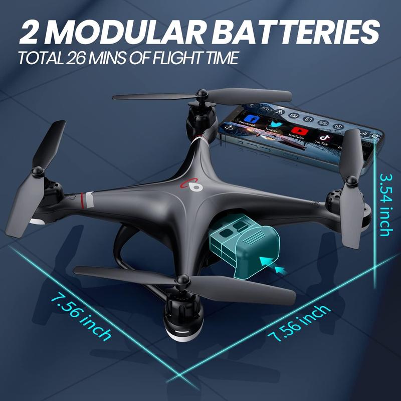 Holy Stone GPS Drone with 1080P HD Camera FPV Live Video, Quadcopter HS110G Upgraded Version, 2 Batteries, Altitude Hold, Follow Me and Auto Return, Easy to Use for Beginner Accessories Controller