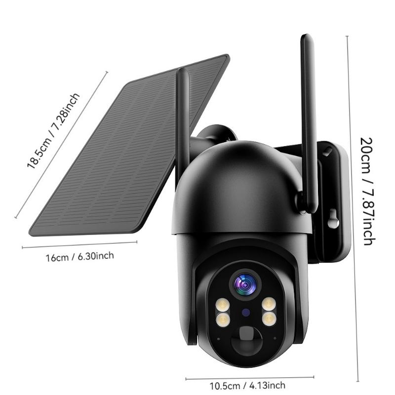 Wireless 4G LTE Solar Security Camera - No WiFi Needed, 360° View, 2K Night Vision, PIR Motion Detection, Two-Way Audio, Built-in SIM Card for Remote Monitoring - Perfect for Home, Yard, Warehouse