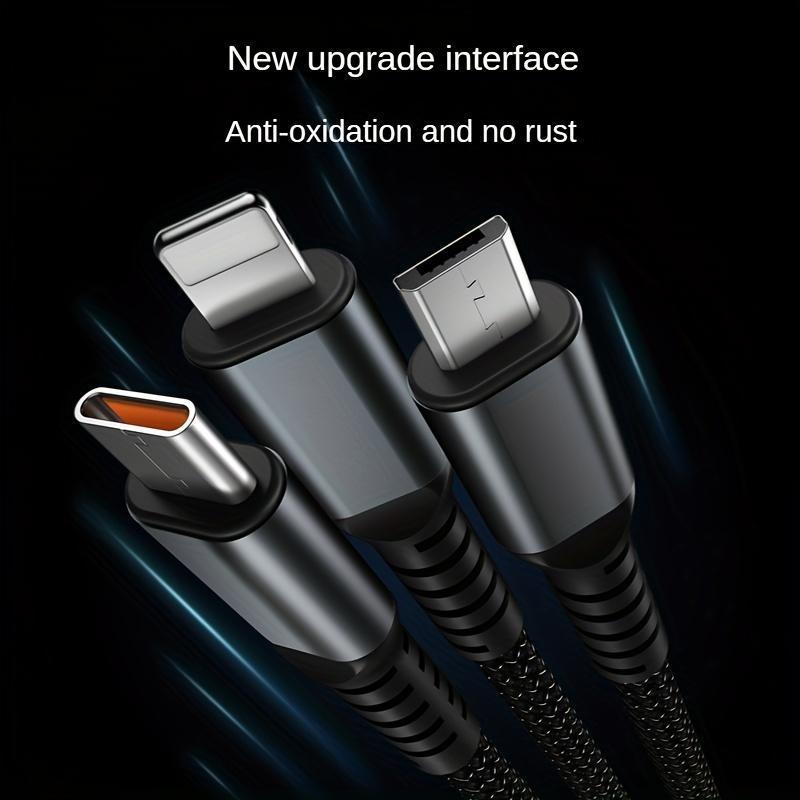 3-in-1 Digital Display Charging Cable, 100W PD Fast Charging Cable, Multifunctional Charging Cable Compatible with Samsung Galaxy, Xiaomi, Macbook, iPad, iPhone