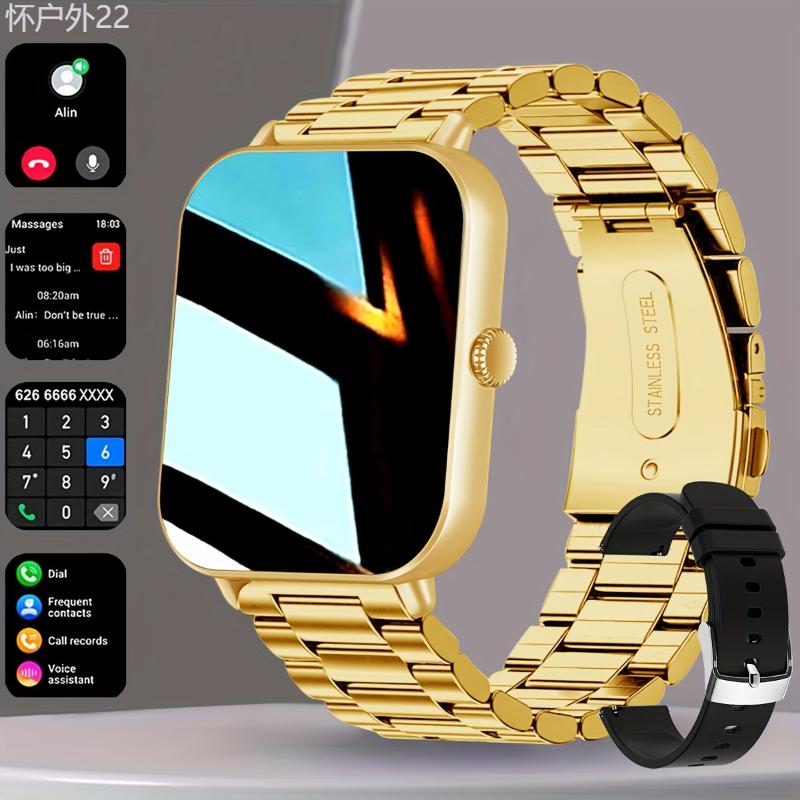 Ultimate Fitness Smartwatch - 1.83-inch Full Touch Screen, Make Answer Calls, 100+ Sport Modes, Heart Rate Monitor, GPS, Compatible with Android and iPhone Phones - Stylish Wireless Call Watch for Active Lifestyles Charging Wearable Alloy  Alloy