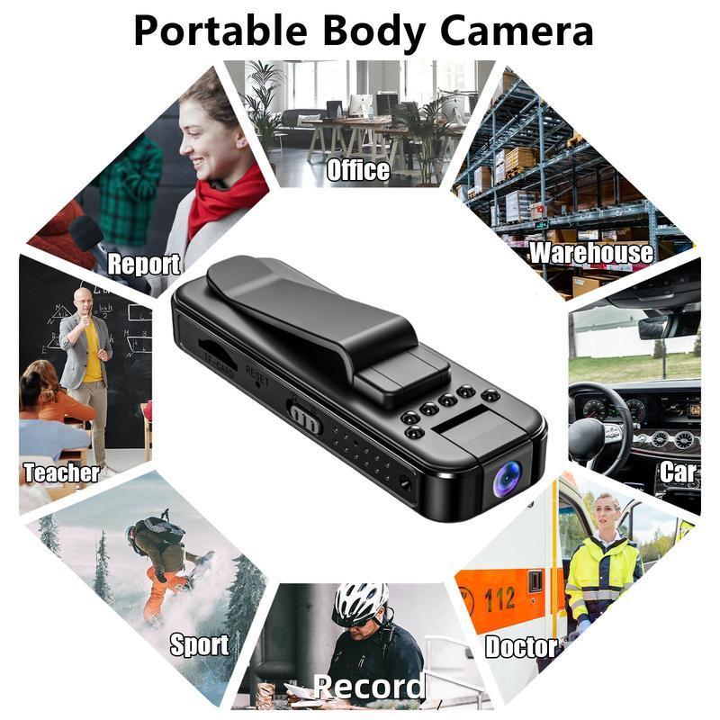 Portable Sports Camera, 1080P HD Outdoor Sports Camera, Wireless WiFi Portable Digital Camera with 180° Swivel Lens, Wearable Body Camera for Outdoor Sports