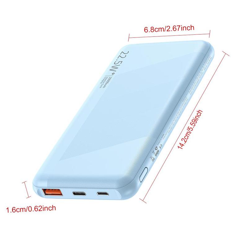 10000mAh Portable Power Bank, USB C Input Output Power Bank, PD3.0 QC4.0 Fast Charging Portable Phone Charger, Power Bank Suitable for iPhone Galaxy iPad, Portable Charger for Phone