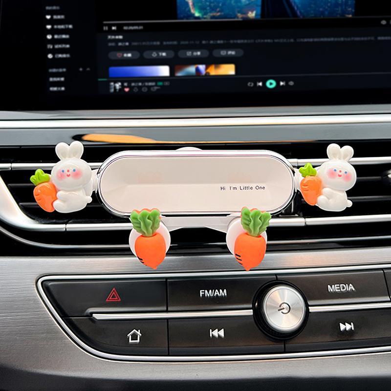 Cute Cartoon Design Car Phone Holder, Adjustable Car Air Outlet Phone Holder, Car Interior Accessories for Women & Girls