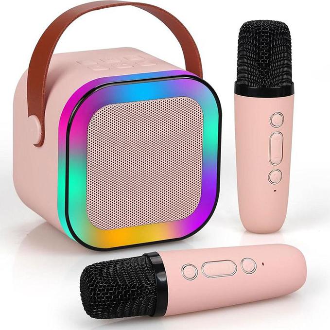 Portable Wireless Karaoke Speaker with Microphone, HIFI Stereo Sound Subwoofers, KTV Speaker Subwoofer with RGB Colorful LED  Karaoke Machine Sound System for Outdoor Sports Travel, Audio Device, birthday gifts for girls and children Christmas