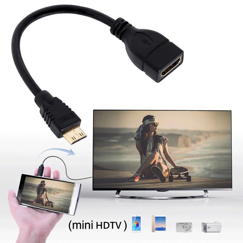 Mini HDMI Compatible Male to HDMI-compatible Female Converter Adapter Cable Cord