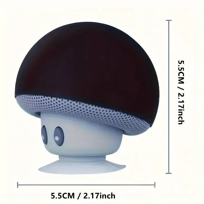 Mushroom Shaped Wireless Speaker, Portable Wireless Speaker with Suction Cup Stand, USB Rechargeable Wireless Speaker for Smartphone & Tablet