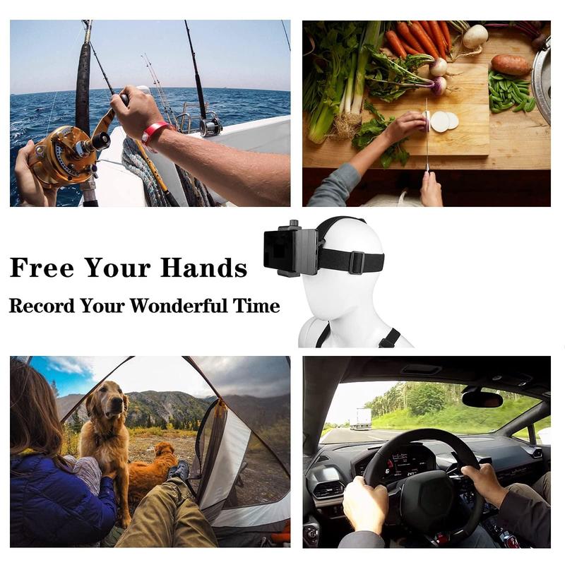 Adjustable Head-mounted Mobile Phone Holder, 1 Set Outdoor Shooting Bracket with Mobile Phone Clip, Suitable for Most Mobile Phones Camera, Gym Accessories