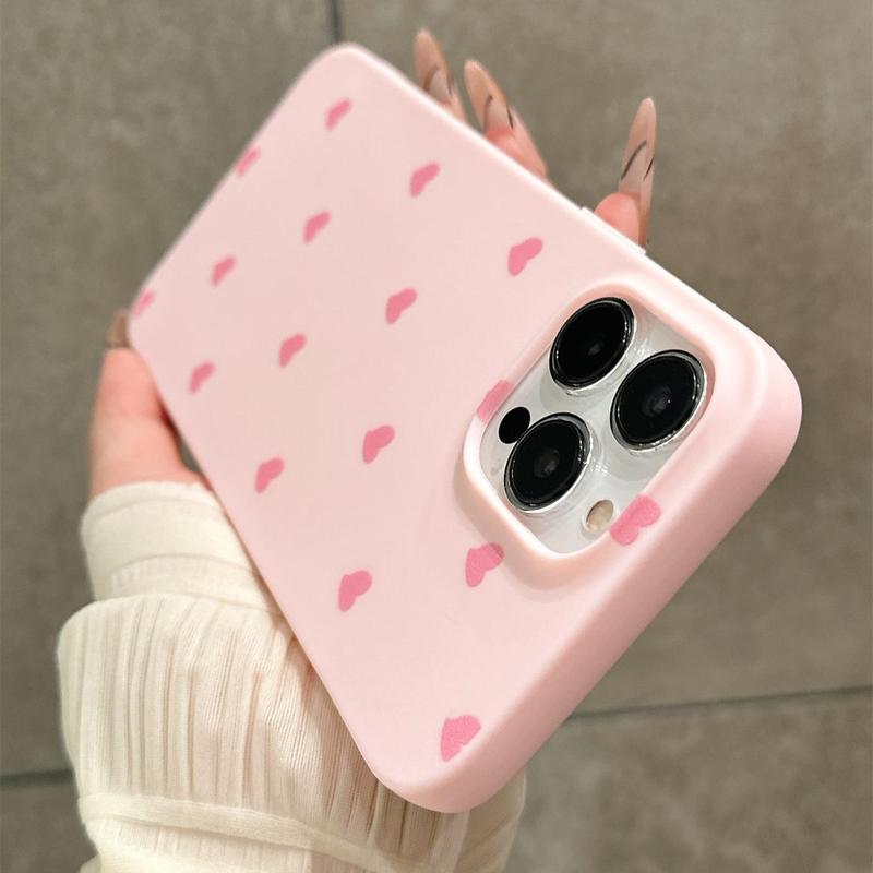 Heart Pattern Phone Case, Decorative Phone Protector Cover, Phone Accessory Compatible With iPhone 7 8 X 11 12 13 14 15 Pro Max, Cute Phone Cases