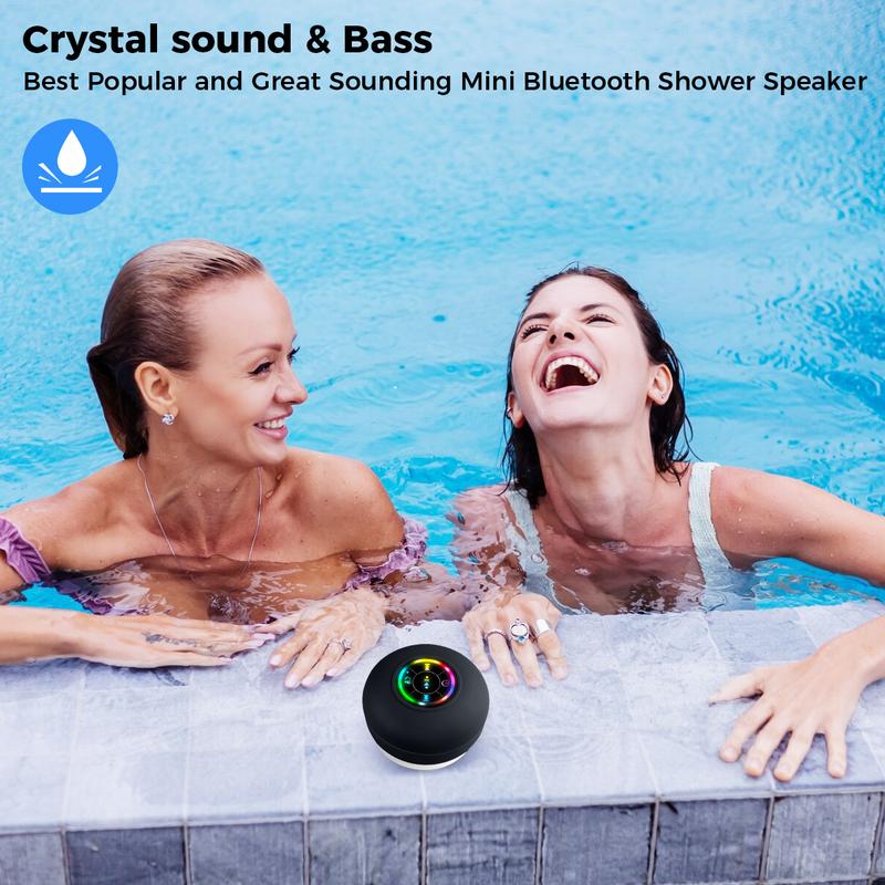 Mini Bluetooth Shower Speaker,Portable Bluetooth-compatible Speaker for Beach.ortable Wireless Speaker with Suction Cup.Pairs Easily to Smartphone, Tablets, Computer christmas 2024 ornament Audio Stereo Connection Waterproof portable bluetooth