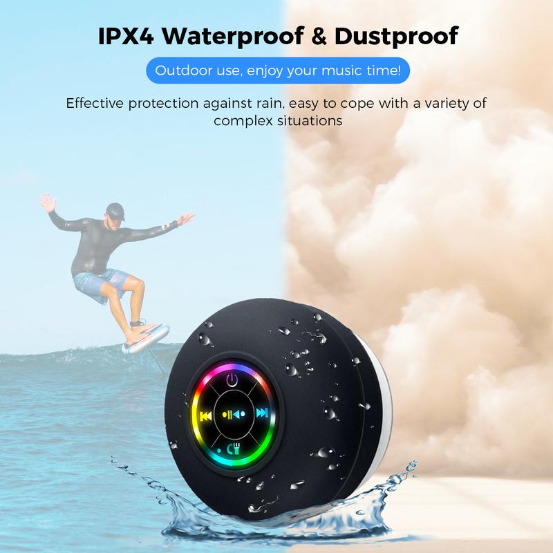 Mini Bluetooth Shower Speaker,Portable Bluetooth-compatible Speaker for Beach.ortable Wireless Speaker with Suction Cup.Pairs Easily to Smartphone, Tablets, Computer christmas 2024 ornament Audio Stereo Connection Waterproof portable bluetooth