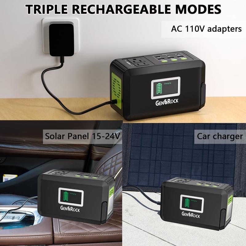 120W Portable Power Bank, All-in-One Rechargeable Wireless Charger with USB Ports and Multiple Sockets for Mobile Phones, Smartphones, and Accessories – Perfect for On-the-Go Charging.   110V 120W  for Camping,  and Emergency Use. Green Fast Charger