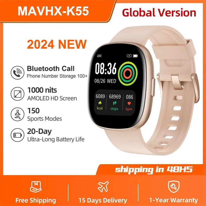 2024 New For Huawei Xiaomi Smart Watch Men Women 1.83-Inch HD AMOLED Full Touch Screen IP68 Waterproof Bluetooth Call SmartWatch