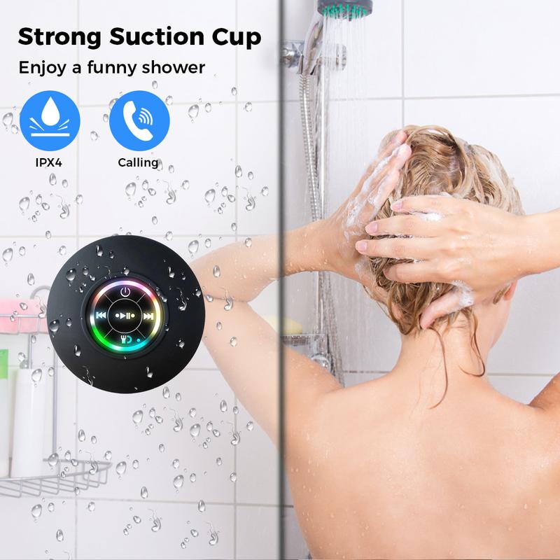 Mini Bluetooth Shower Speaker,Portable Bluetooth-compatible Speaker for Beach.ortable Wireless Speaker with Suction Cup.Pairs Easily to Smartphone, Tablets, Computer christmas 2024 ornament Audio Stereo Connection Waterproof portable bluetooth