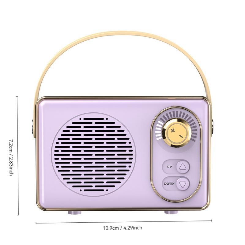 Retro Wireless Bluetooth-compatible Speaker, Portable Wireless Fashion Speaker with Built-in Portable Hanging Rope, Subwoofers, Mini Creative Speaker for Outdoor