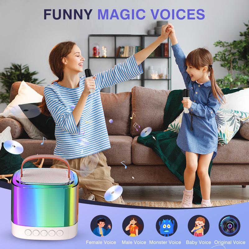 Featuring two Bluetooth microphone speakers, dual wireless microphones and colorful lights, the new 2024 Portable Karaoke Machine is loved by kids and adults alike, making it the perfect birthday gift for boys and girls ages 4-12. Audio Smartphone