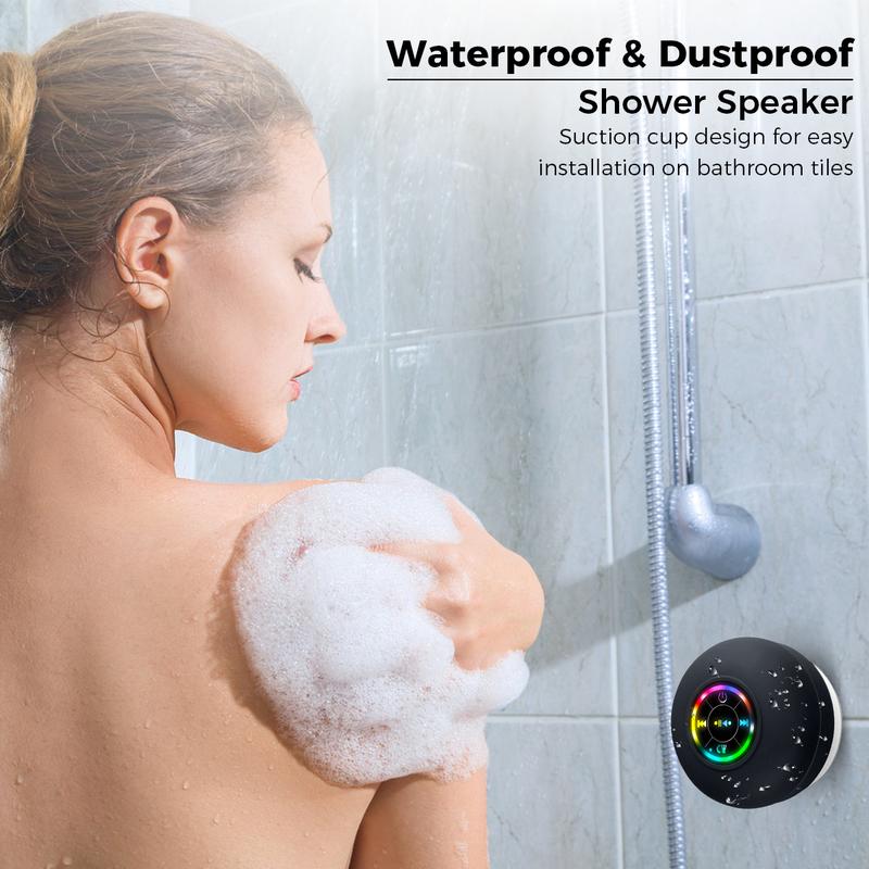 Mini Bluetooth Shower Speaker,Portable Bluetooth-compatible Speaker for Beach.ortable Wireless Speaker with Suction Cup.Pairs Easily to Smartphone, Tablets, Computer christmas 2024 ornament Audio Stereo Connection Waterproof portable bluetooth