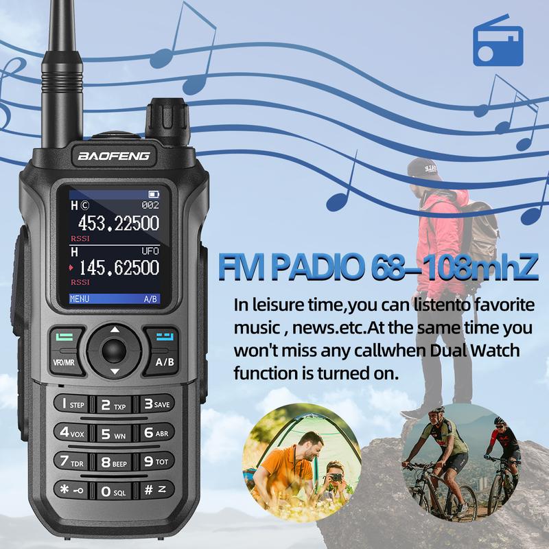 Baofeng UV-21 PRO V2 Upgrade Ham Radio Handheld Dual Band Long Range Two Way Radio Transceiver Walkie Talkies with Earpiece For Camping Audio