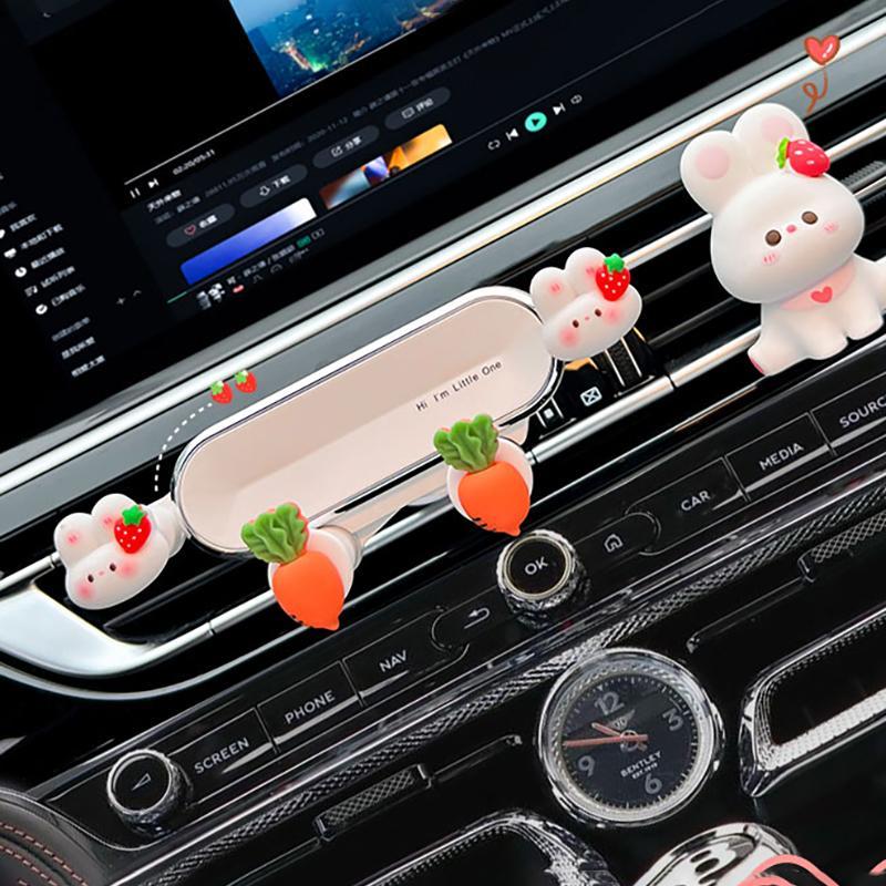 Cute Cartoon Design Car Phone Holder, Adjustable Car Air Outlet Phone Holder, Car Interior Accessories for Women & Girls