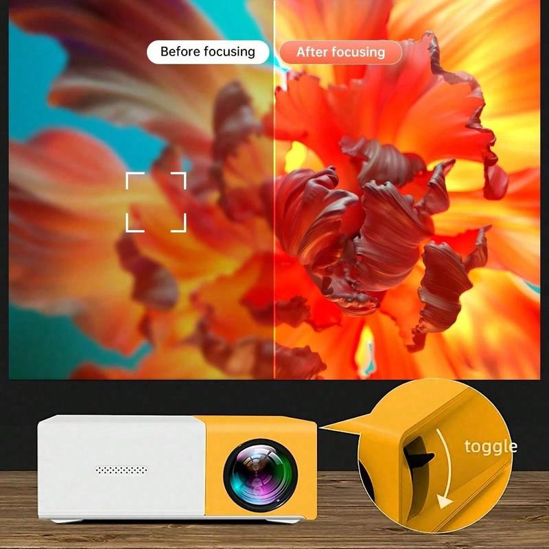 YG300 HD Mini Projector With HDMI-Compatible, USB And SD Memory-Enhance Your Movie, TV And Game Experience, With Stand, Suitable For Outdoor Camping  Drive-In  Home Theater Projector Audio Adapter Audio Adapter Android Connection polk audio Micro Screen