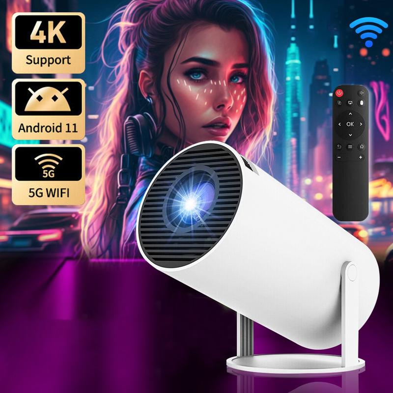 Portable 4K Mini Projector with Bluetooth And Android 11, Portable Projector 4K Full HD Support, Smart Projector 5G WiFi6 BT5.0 Auto Horizontal Correction, 180Rotatable Outdoor Projector for Phone TV Stick Laptop