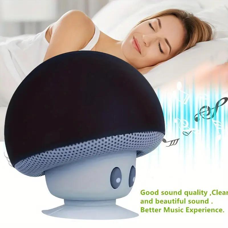 Mushroom Shaped Wireless Speaker, Portable Wireless Speaker with Suction Cup Stand, USB Rechargeable Wireless Speaker for Smartphone & Tablet