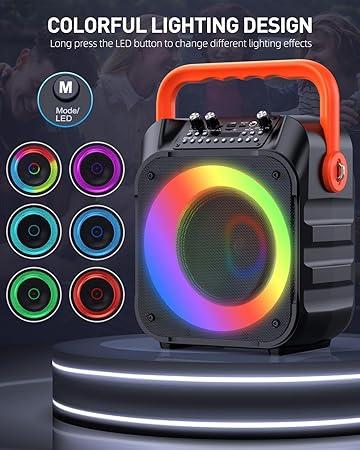 Bluetooth Karaoke Machine with 2 Wireless Microphones