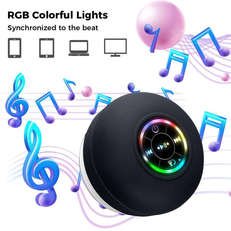 Mini Bluetooth Shower Speaker,Portable Bluetooth-compatible Speaker for Beach.ortable Wireless Speaker with Suction Cup.Pairs Easily to Smartphone, Tablets, Computer christmas 2024 ornament Audio Stereo Connection Waterproof portable bluetooth