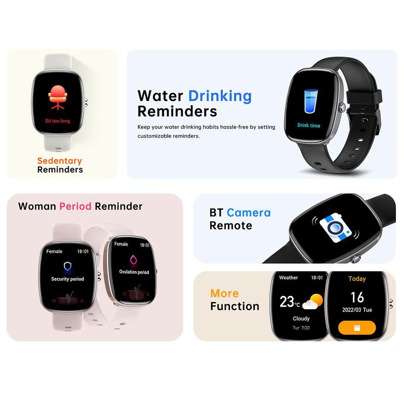 Multifunctional Smart Watch, Fashion Full Touch Screen Digital Watch with Multiple Sports Mode, Waterproof Sports Watch for Women & Men