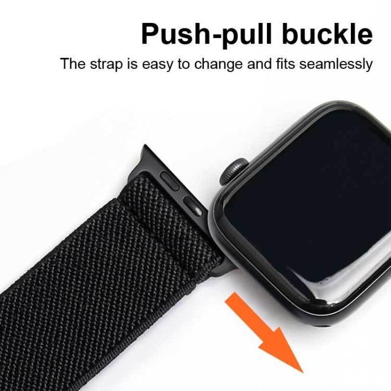 Adjustable Nylon Watch Band (Band Only), Replacement Watch Band for Apple Watch 9 8 7 SE Series 42 to 49mm, Smart Watch Accessories for Women & Men