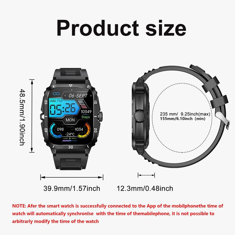 Multifunctional Smart Watch, Fashion Digital Watch with Wireless Calling & Multi-Sport Modes, Waterproof Sports Watch for Women & Men, Android Watch, Fitness Watch, Touch Screen Watch