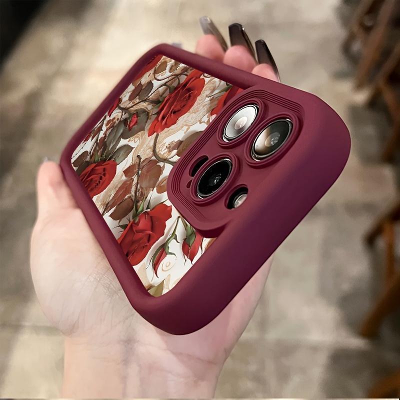 Rose Floral Pattern Phone Case, 1 Count Soft Shockproof Phone Protective Cover, Phone Accessory Compatible with iPhone 11 12 13 14 15 16 Pro Max XR X XS