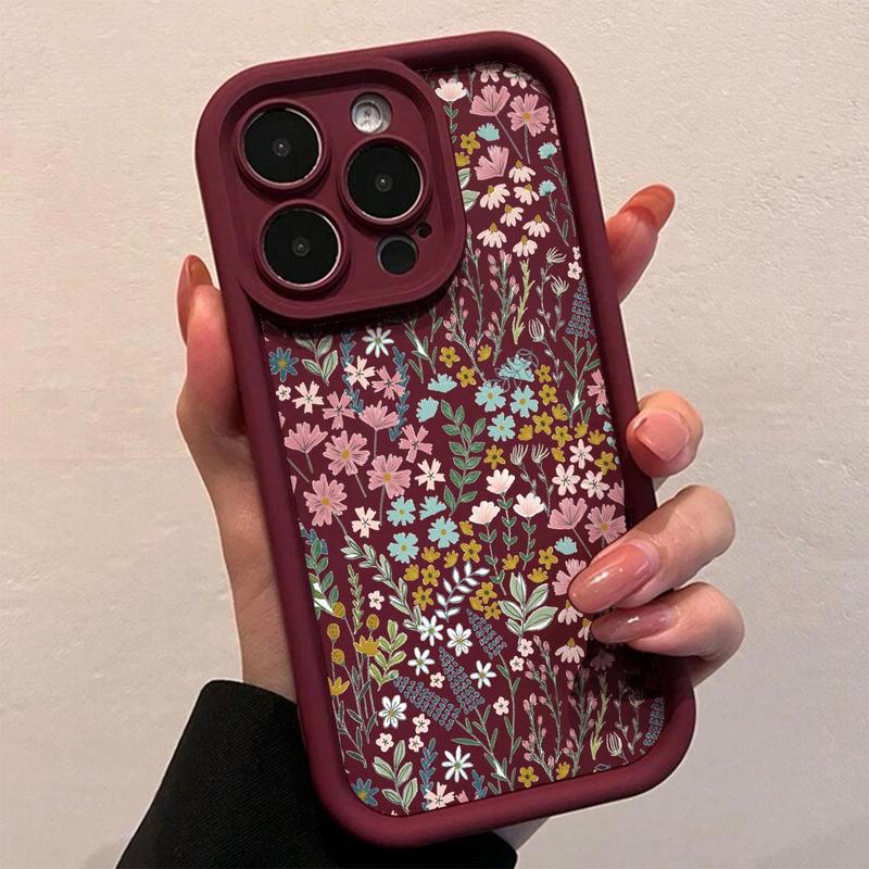 Flower Pattern Cellphone Protective Case for iPhone 16 Pro Max Case iPhone 15 Pro Max Case iPhone 14 Pro Max Case iPhone 11 Cases, Anti-drop Phone Cases, Decorative Phone Protector Cover, Shockproof Smartphone Accessories