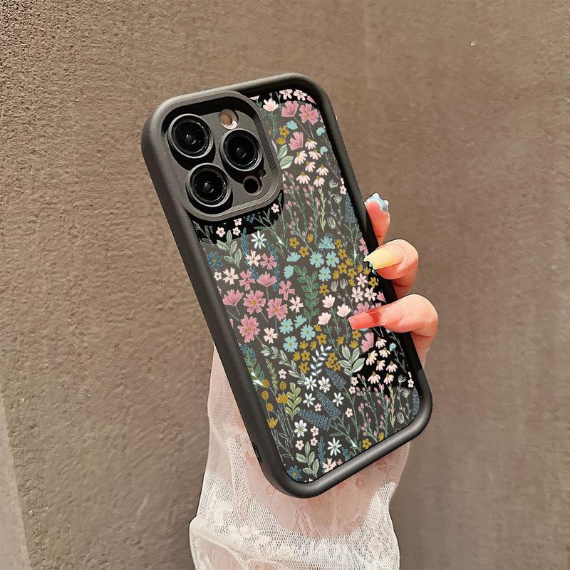 Flower Pattern Cellphone Protective Case for iPhone 16 Pro Max Case iPhone 15 Pro Max Case iPhone 14 Pro Max Case iPhone 11 Cases, Anti-drop Phone Cases, Decorative Phone Protector Cover, Shockproof Smartphone Accessories