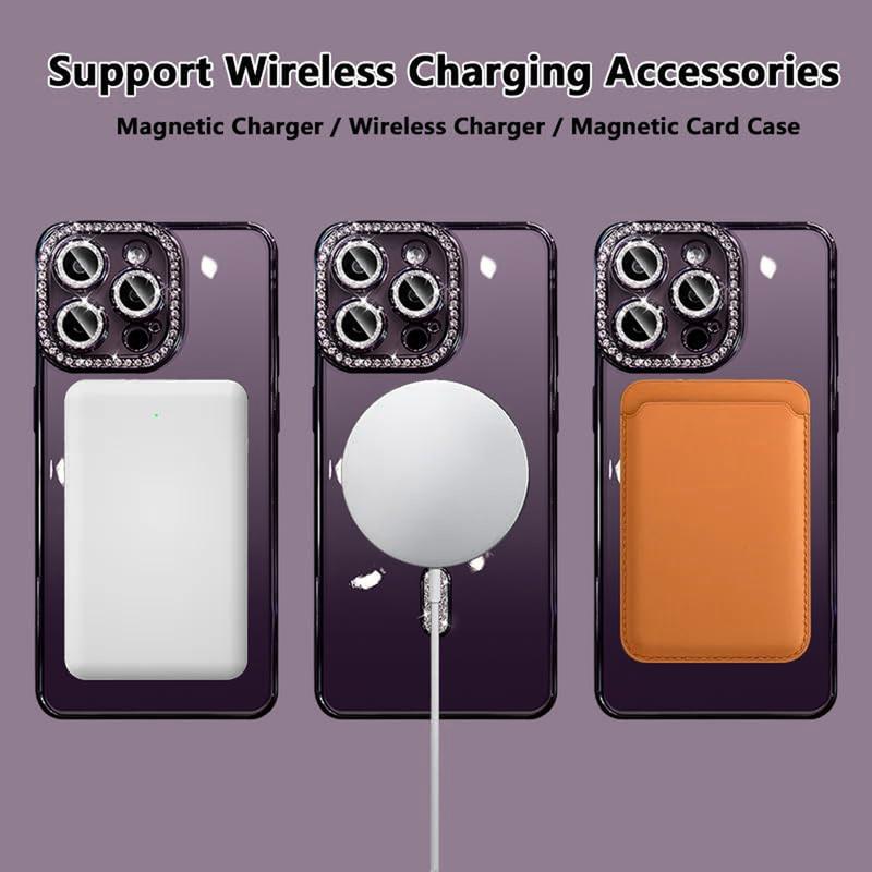 Luxury Electroplated Magnetic Phone Case [MagSafe Compatible] -  Silicone Shockproof Protection for iPhone, Perfect for Girls & Women