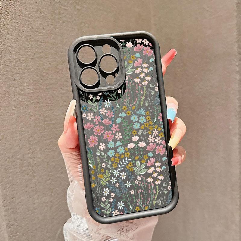 Flower Pattern Cellphone Protective Case for iPhone 16 Pro Max Case iPhone 15 Pro Max Case iPhone 14 Pro Max Case iPhone 11 Cases, Anti-drop Phone Cases, Decorative Phone Protector Cover, Shockproof Smartphone Accessories