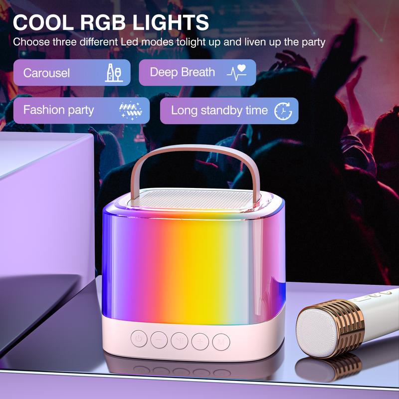 Featuring two Bluetooth microphone speakers, dual wireless microphones and colorful lights, the new 2024 Portable Karaoke Machine is loved by kids and adults alike, making it the perfect birthday gift for boys and girls ages 4-12. Audio Smartphone