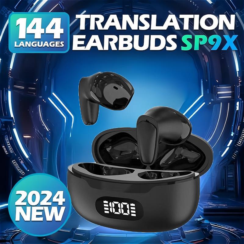 2024 New Language Translator Earbuds,Wireless Headphones with 144 Language Support,Intelligent Synchronization for Travel & Social Media,Fun Summer Gift, Electronics Audio Headphone Gift to return to school Back-to-School Gift