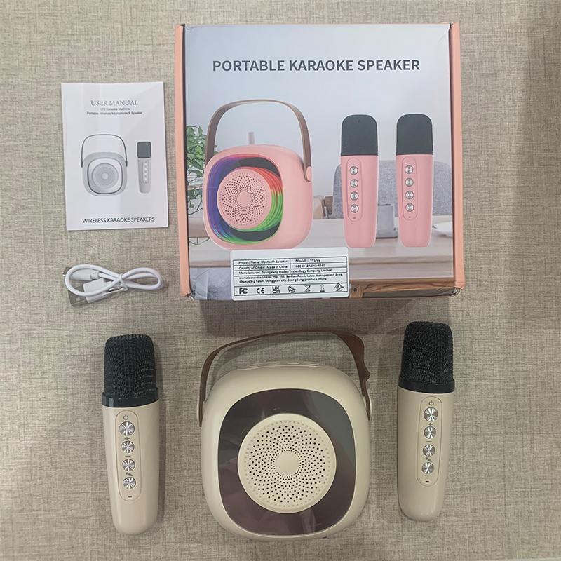 Portable Wireless Speaker, Rechargeable Bluetooth-compatible Speaker with Microphone, Outdoor Portable Karaoke Speaker for Home, Office, Outdoor