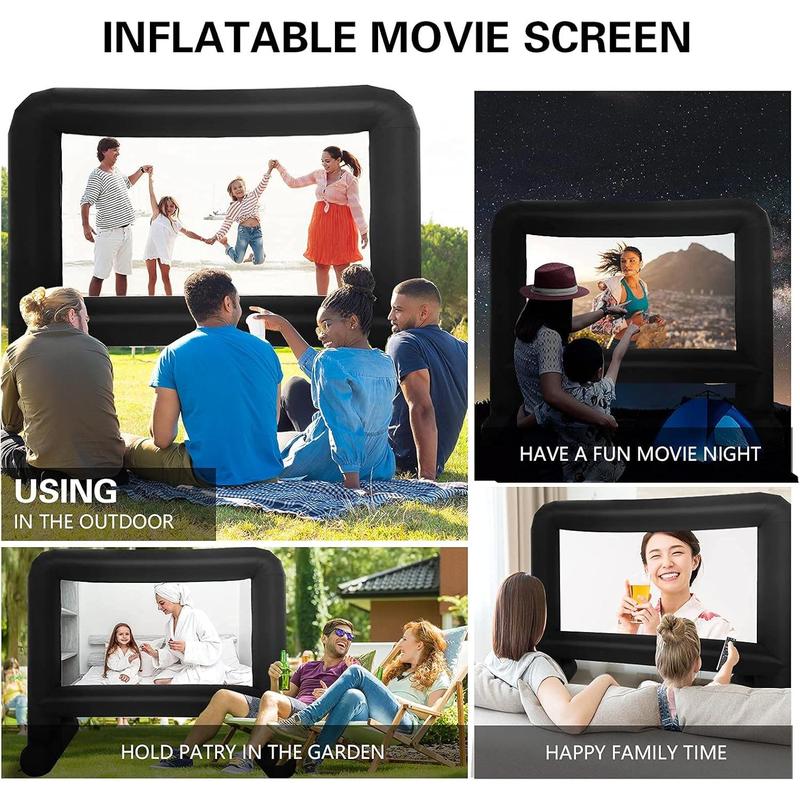 16 Feet Inflatable Movie Screen Outdoor, Projection Screen with Air Blower, Tie-Downs and Storage Bag - Easy Set up, Blow Up Screen for Backyard Movie Night, Theme Party Audio christmas 2024 ornament