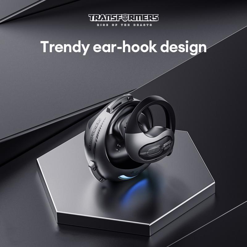 Transformers TF-T07 Wireless Headset, HD Voice Surround Sound BT5.4 Wireless Earphone, Ear Hanging Headphones, Portable Long Lasting Battery Life Wireless Earbuds, Music Headset, Summer Gift, Stocking Fillers