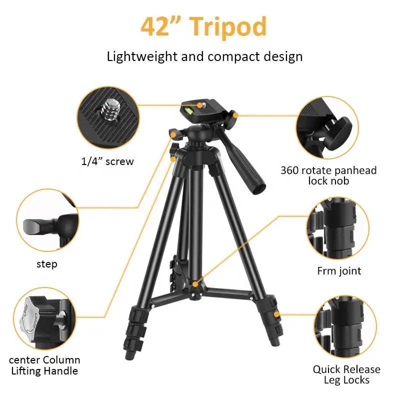 Smartphone Camera Video Vlogging Kit, Mini Tripod with Microphone & Phone Holder & LED Fill Light, Cellphone Selfie Accessories, Camera Accessories for Live Streaming, Vlog, Photography