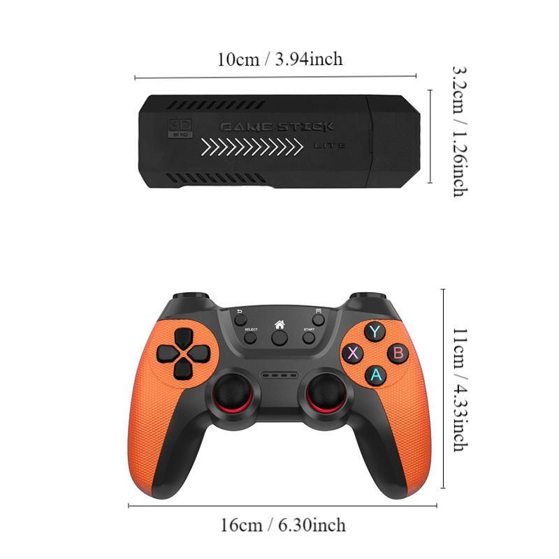 x2 ultra 2.4G Twin Wireless Gamepad, Game Stick , Built-in 128g memory and 30,000 games, support more than 40 kinds of emulators, two player retro game console, family game console, classic arcade games, husband kids' gifts