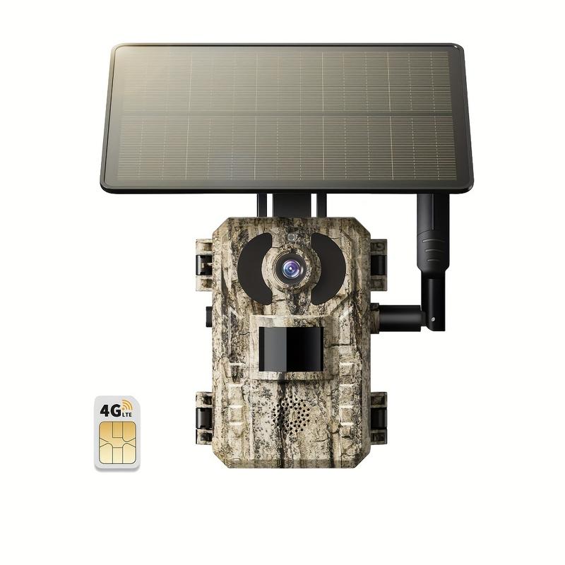 4pcs 4G LTE Cellular Trail Camera With 2.7K Live View, Ultra HD Night Vision, Built-in SIM Card, Remote Phone Access, 0.2S Motion Activation, With Solar Panel, For Use In Places Without WiFi Signal, Suitable For Hunting Cameras In Remote Areas Such As Mou