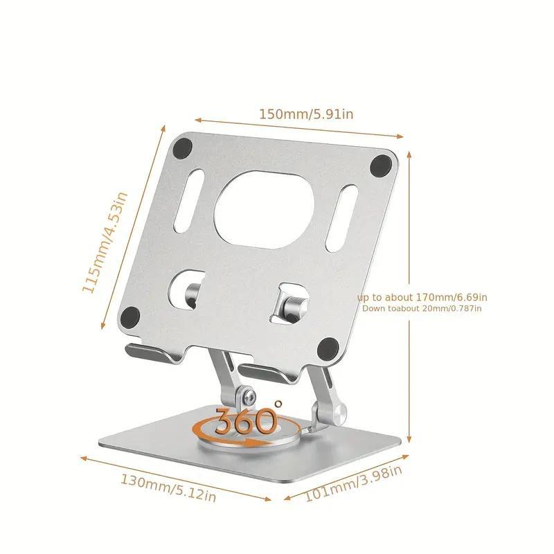 Adjustable Tablet Stand, 1 Count Aluminum Alloy 360 Degree Rotatable Desktop Tablet Holder, Universal Tablet Stand