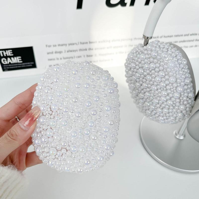 Fashion Faux Pearl Decor Earphone Case, Earphone Protective Cover, Earphone Protector for AirPods Max, Earphone Accessories, Wireless Headphones Case